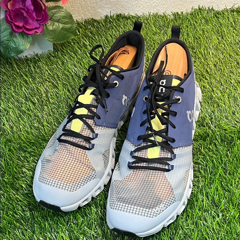 On Running Men's Sneakers in Blue, Gray & Yellow Accent